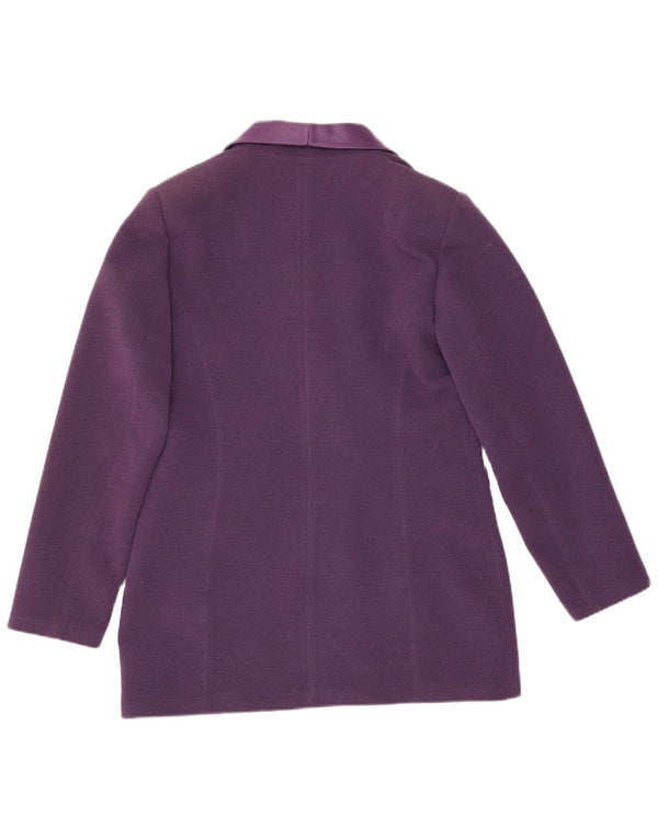 Jaqueta Blazer Feminina Vintage com 3 Botões Reino Unido 12 Roxo Médio