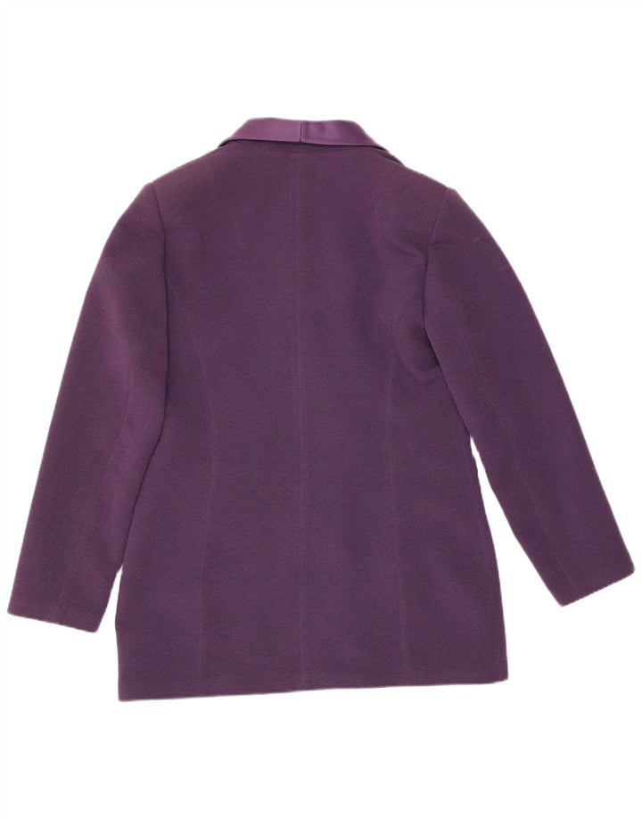 Jaqueta Blazer Feminina Vintage com 3 Botões Reino Unido 12 Roxo Médio