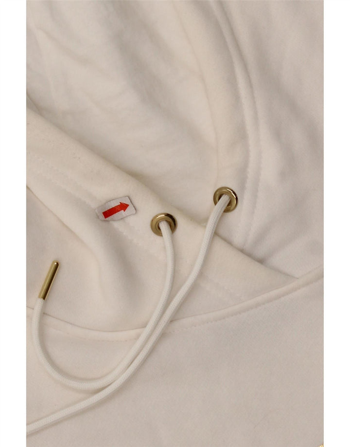 NIKE Mens Graphic Hoodie Jumper Large White Cotton