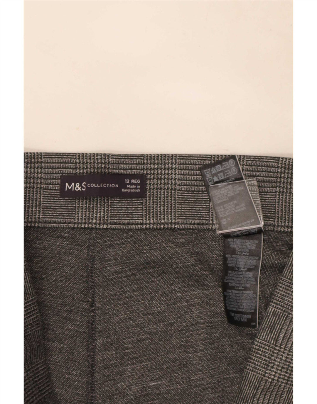 Calça casual feminina Marks & Spencer Reino Unido 12 médio W30 L27 cinza