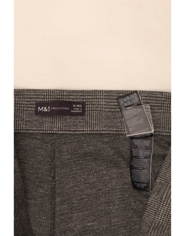 Calça casual feminina Marks & Spencer Reino Unido 12 médio W30 L27 cinza