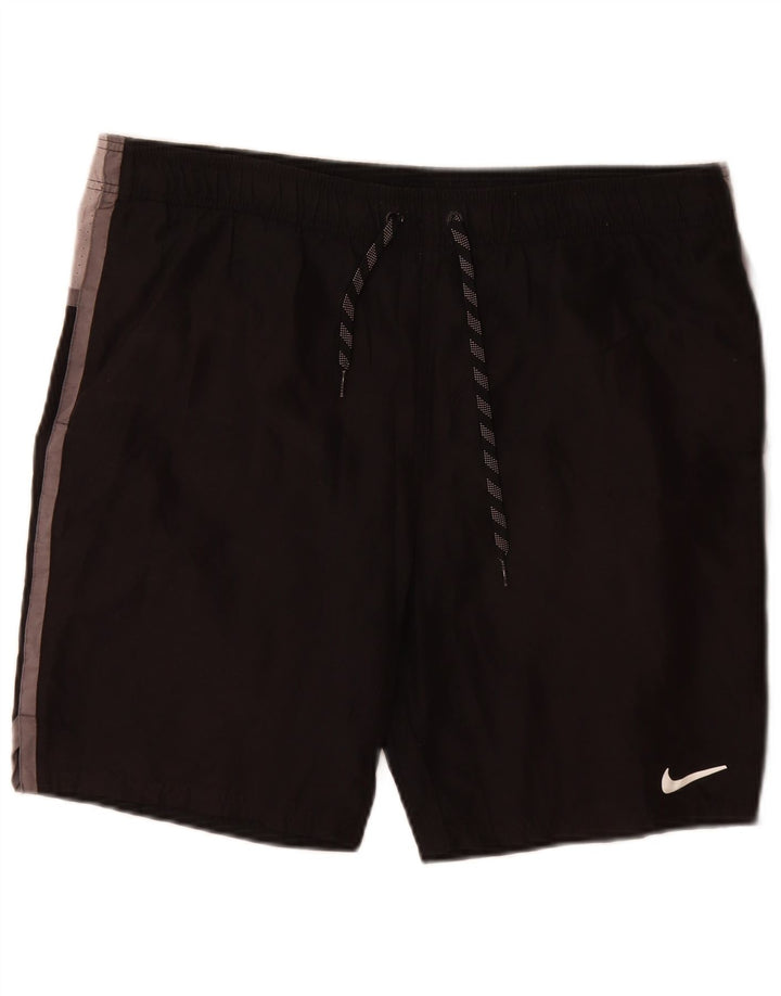 Shorts esportivos masculinos Nike médio preto colorblock poliéster