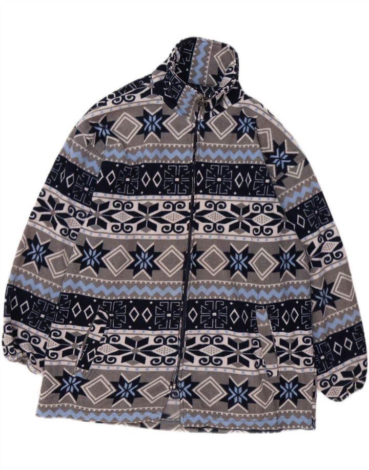 Jaqueta de lã masculina VINTAGE UK 40 grande cinza Fair Isle