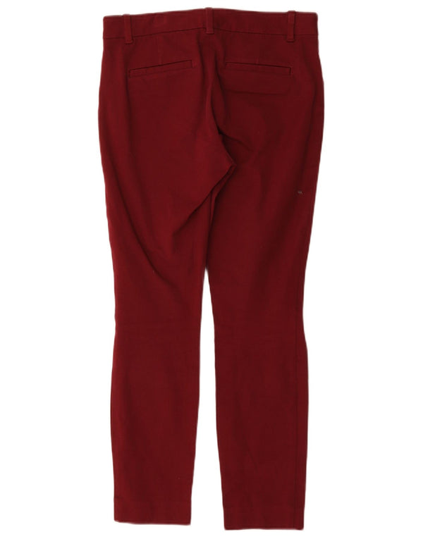 Calça feminina casual de tornozelo skinny Gap US 2 XS W30 L27 algodão borgonha