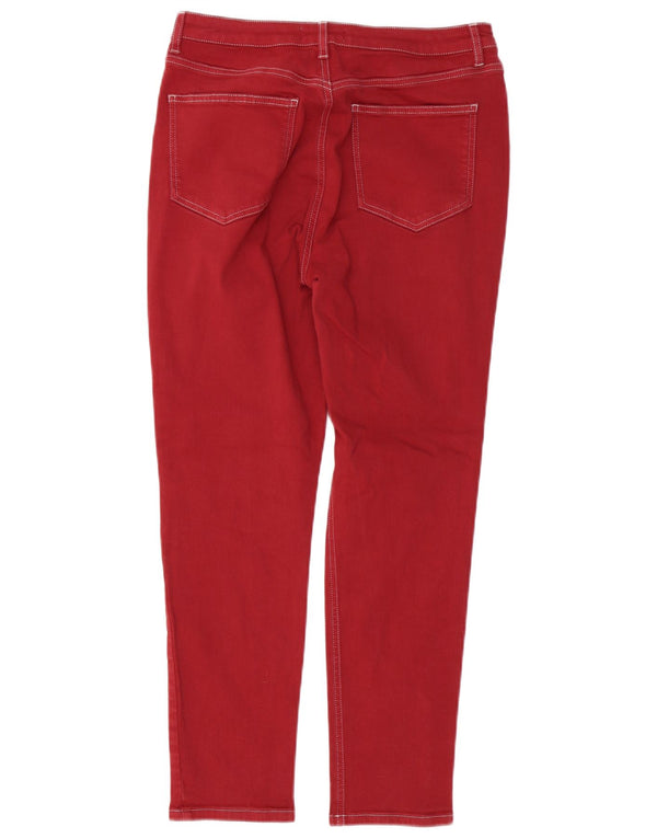Calça jeans feminina MINT VELVET UK 14 grande W32 L26 algodão vermelho
