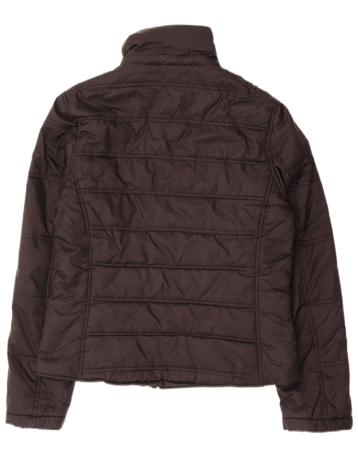 Jaqueta acolchoada feminina Zara UK 16 grande nylon preto