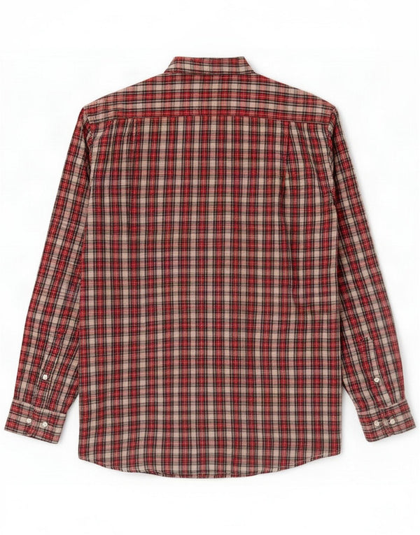 Camisa de flanela masculina Rosengarten tamanho 43/44 XL algodão xadrez vermelho