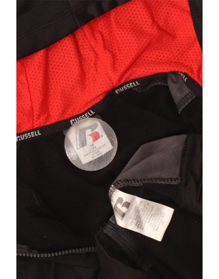 Suéter Russell Athletic Boys com capuz e zíper 7-8 anos médio preto colorblock