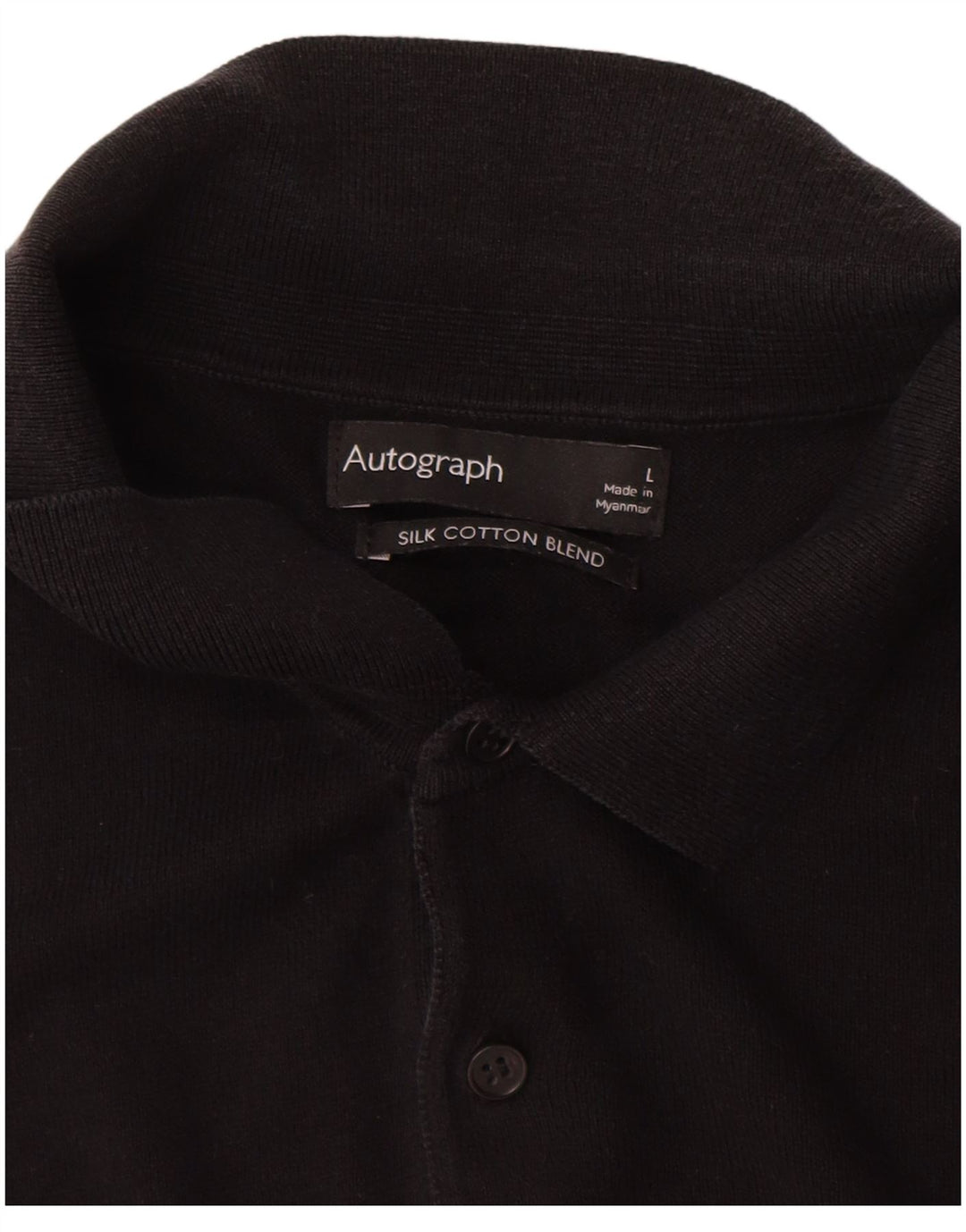 Suéter masculino Marks & Spencer Autograph Polo com gola grande preto