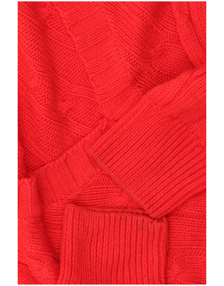 Suéter masculino WHITE SAILS com decote em V XL de algodão vermelho