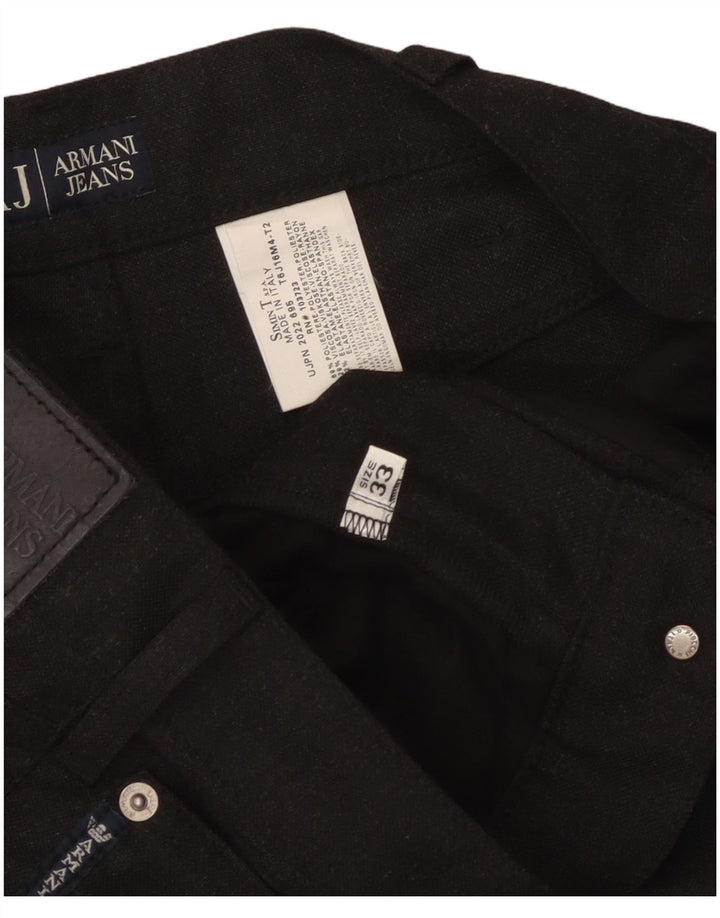 Calça casual reta masculina Armani W33 L29 poliéster preto