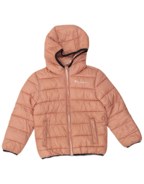 Jaqueta acolchoada com capuz feminina Champion 5-6 anos XS poliéster rosa