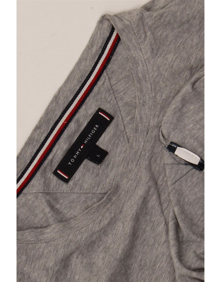 Tommy Hilfiger Camiseta masculina grande cinza manchada