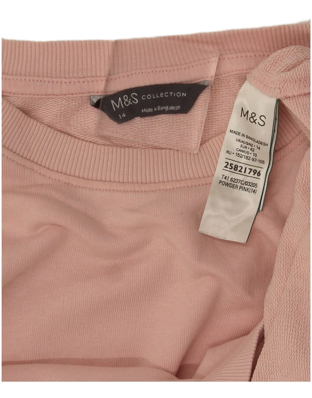 Suéter feminino Marks & Spencer Reino Unido 14 grande algodão rosa