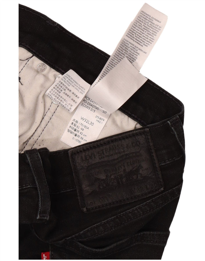 LEVI'S Jeans Slim Masculino W32 L30 Algodão Preto