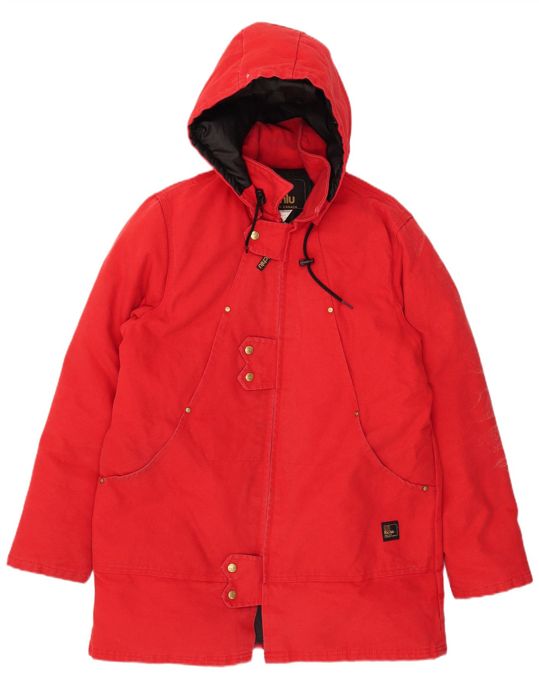 Casaco masculino acolchoado com capuz Richlu UK 40 grande algodão vermelho
