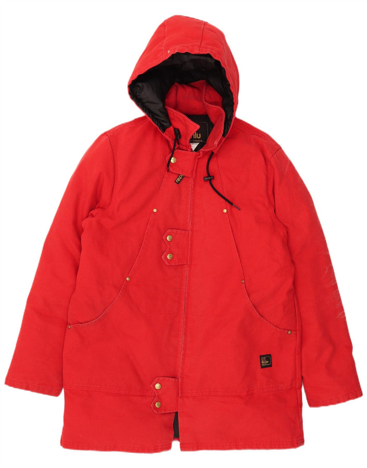 Casaco masculino acolchoado com capuz Richlu UK 40 grande algodão vermelho