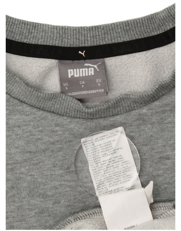 Puma moletom masculino jumper pequeno algodão manchado cinza