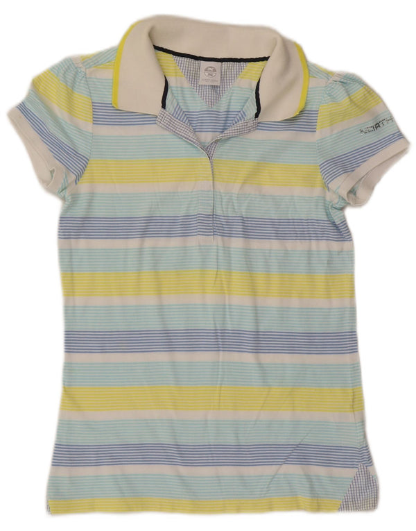 Camisa polo feminina North Sails UK 12 algodão listrado multicolorido médio