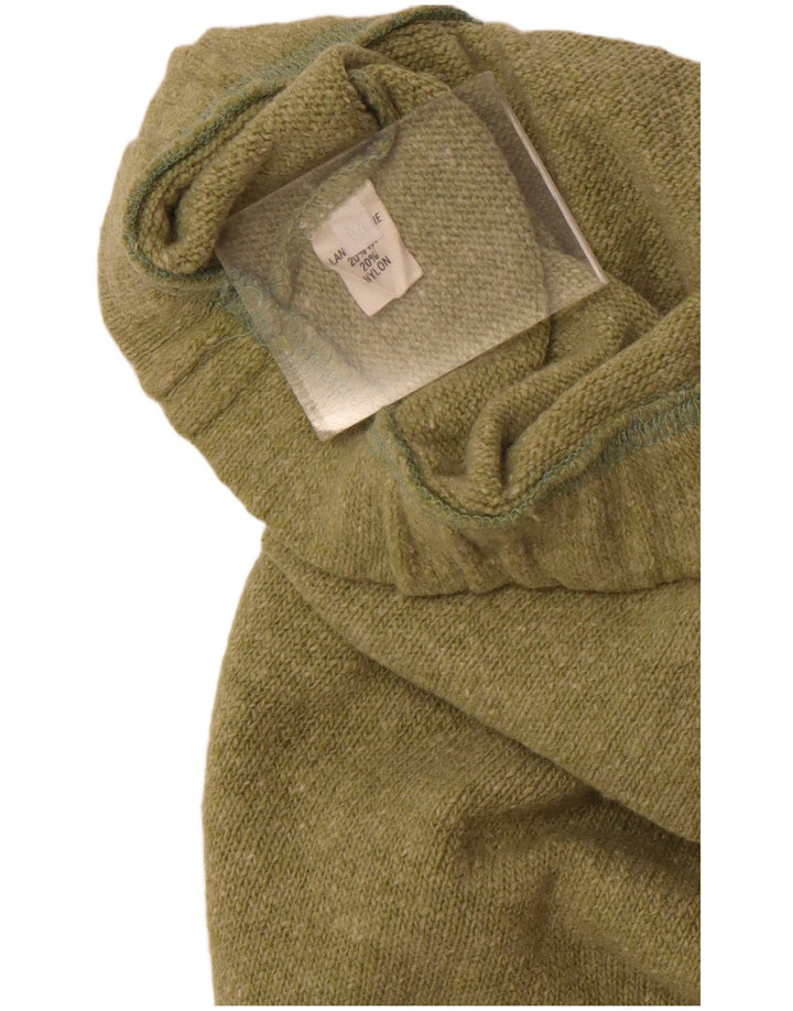 Saia midi de malha feminina vintage média W28 lã verde