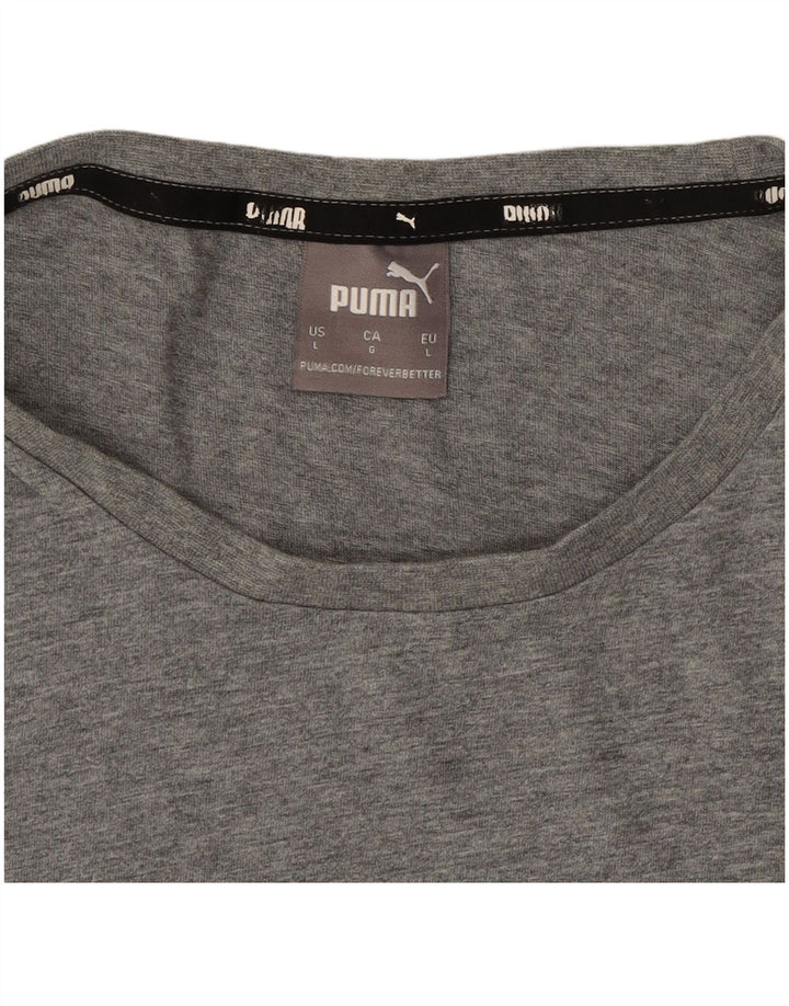 Camiseta masculina PUMA grande algodão cinza