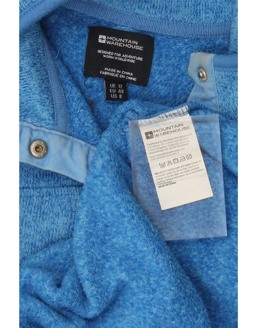 Mountain Warehouse moletom feminino jumper UK 12 médio azul manchado