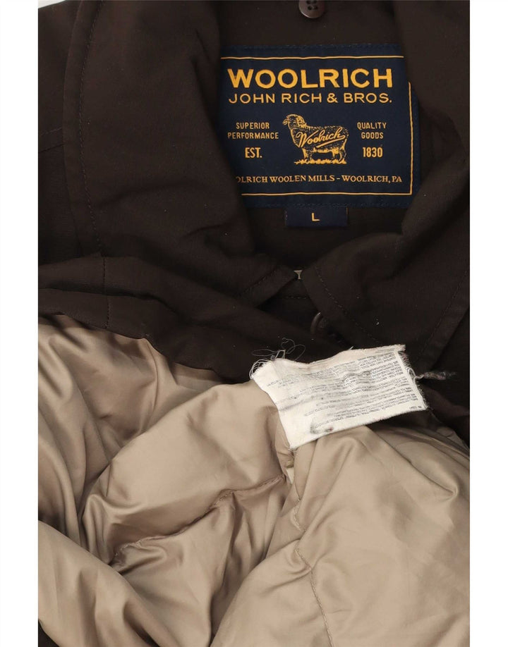 Jaqueta acolchoada feminina Woolrich UK 14 grande poliéster marrom