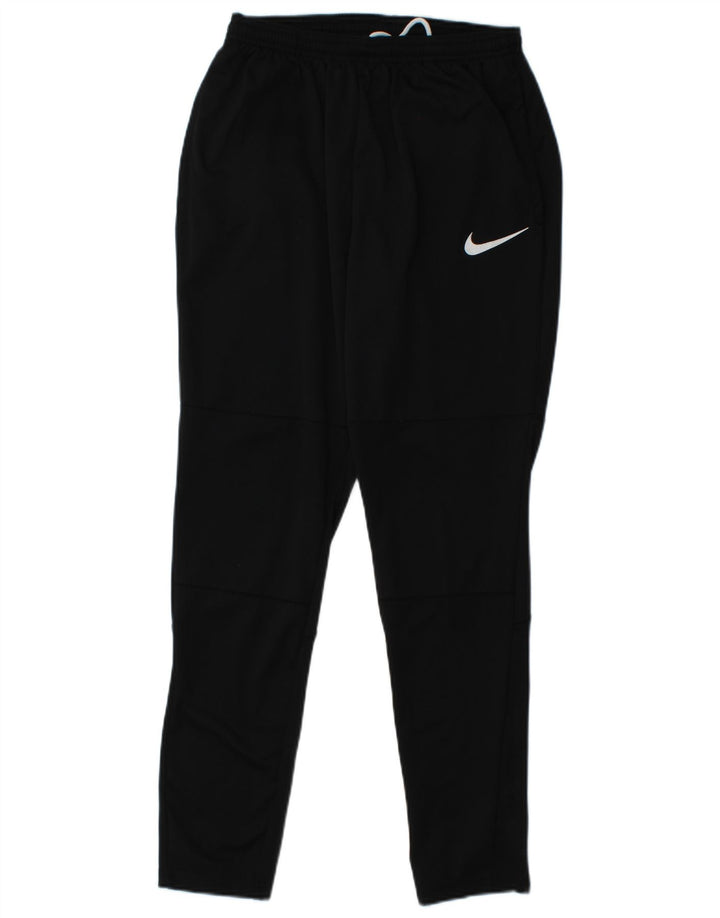Calça de treino masculina NIKE Dri Fit pequena preta de poliéster