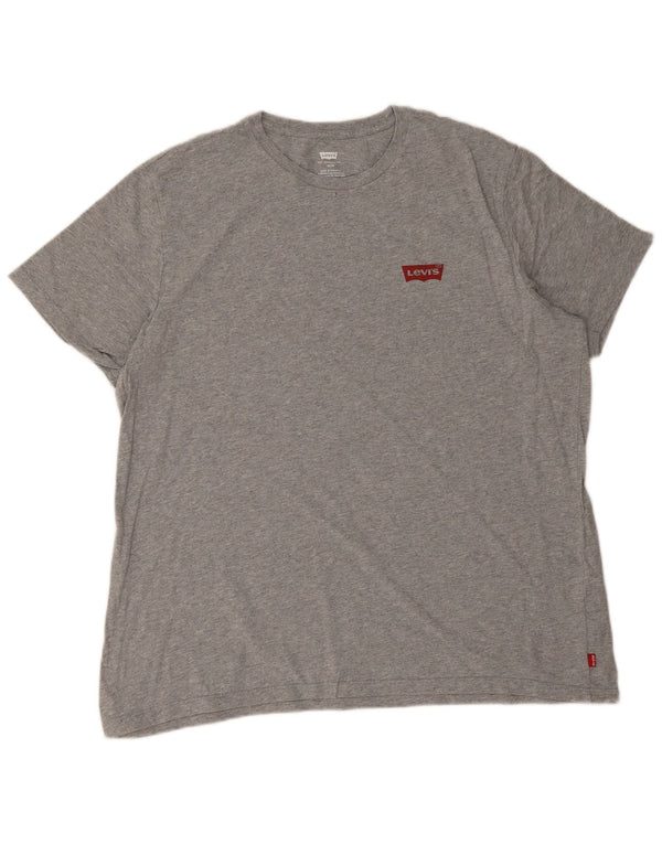 Camiseta masculina Slim Levi's Top XL algodão manchado cinza