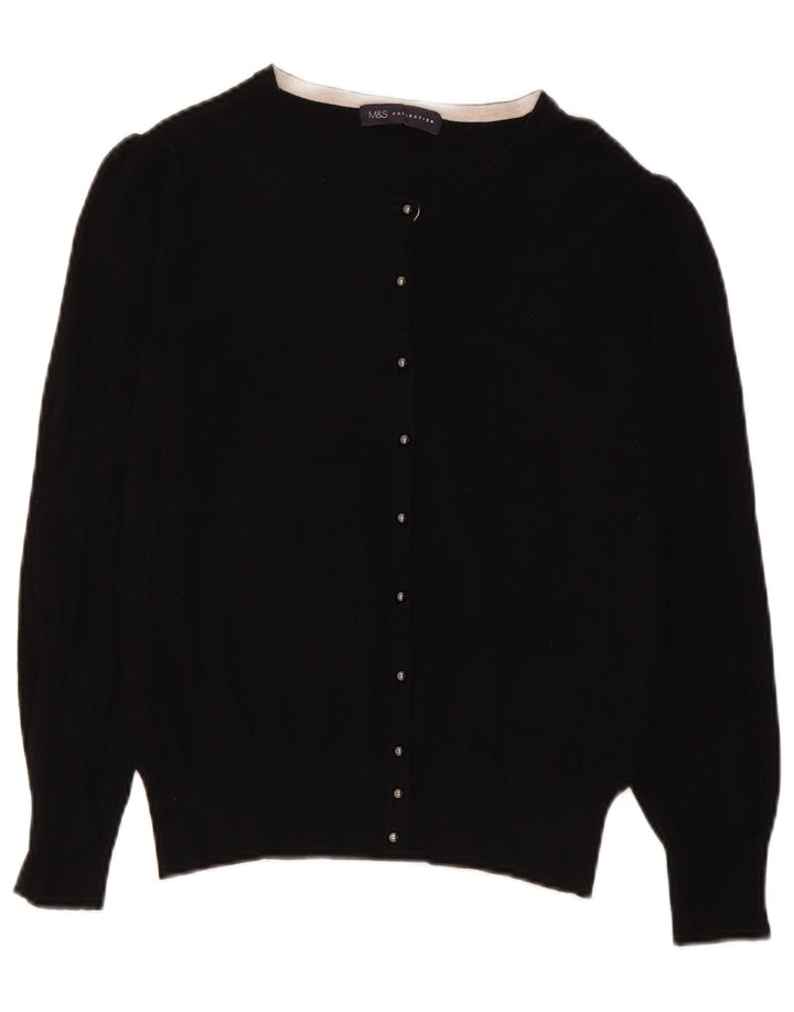 Suéter cardigã feminino Marks & Spencer UK 14 viscose preta média