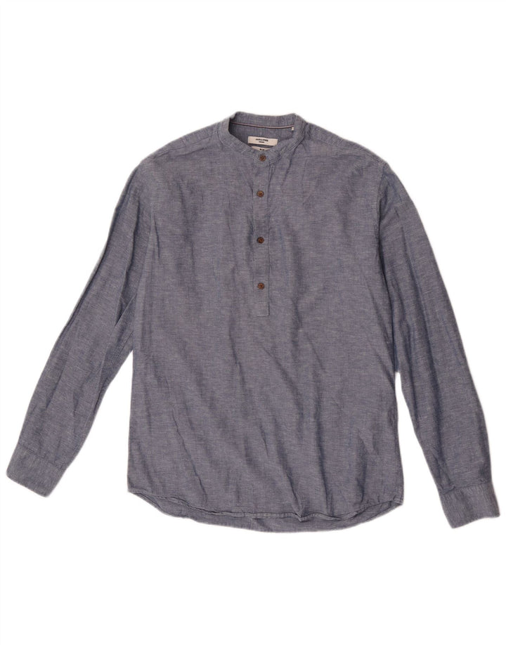 Camisa pulôver masculina Premium Slim Jack & Jones pequena azul marinho manchada