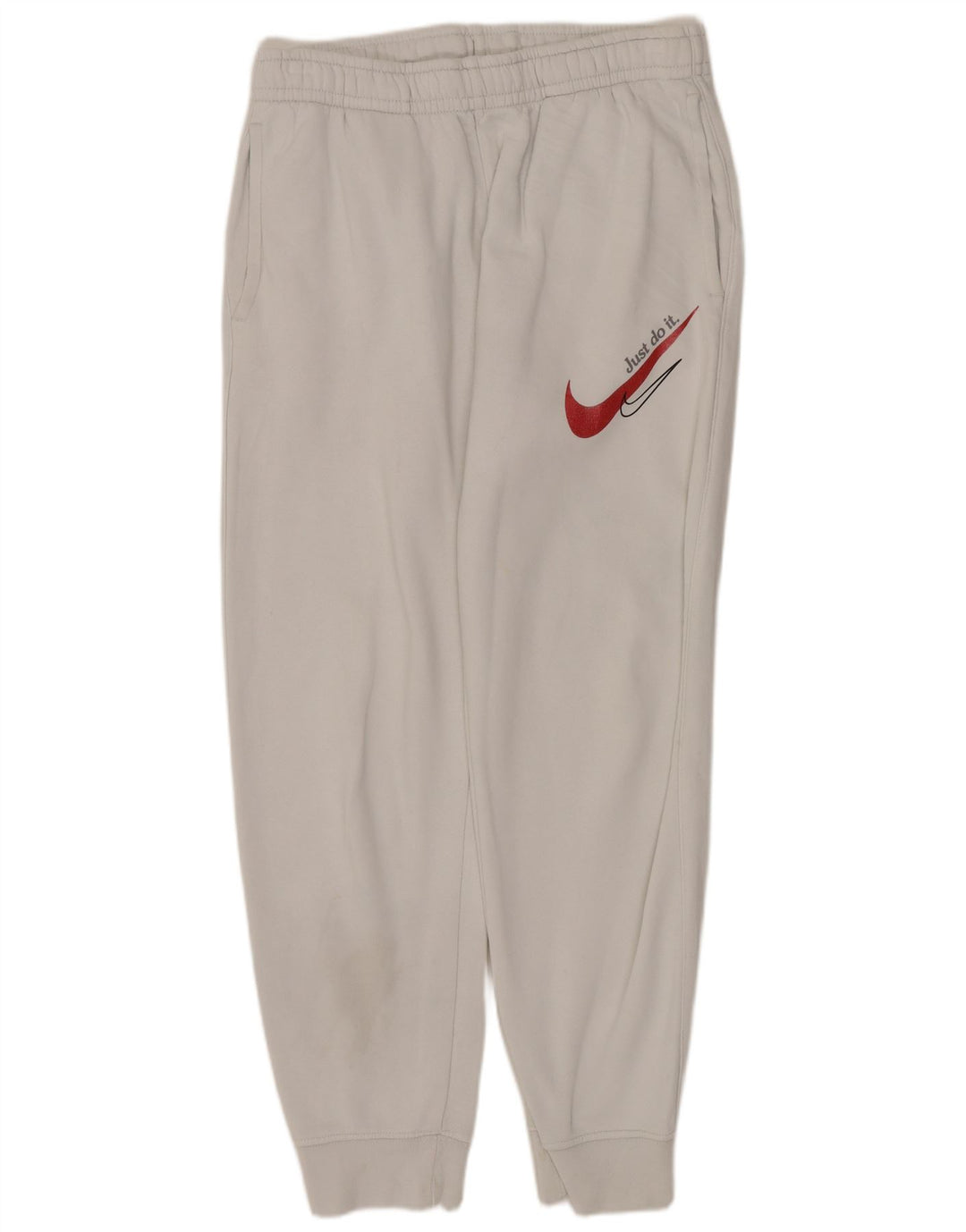 Nike masculino gráfico calças de treino joggers pequeno algodão branco