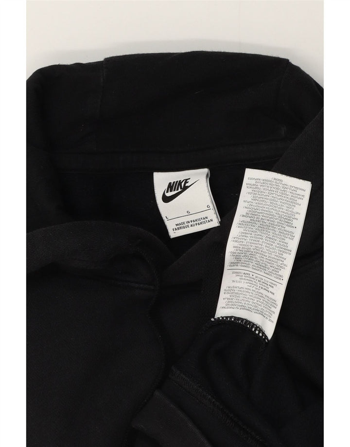 NIKE Mens Graphic Hoodie Jumper Grande Algodão Preto