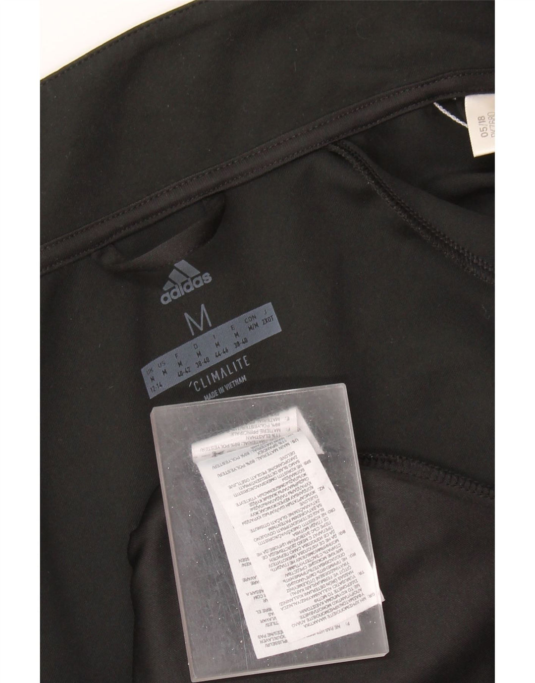 ADIDAS Womens Climalite Tracksuit Top Jacket UK 12/14 Médio Preto