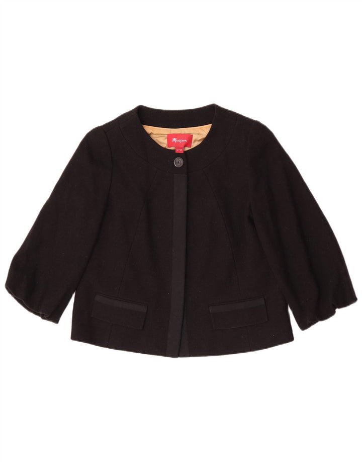 Jaqueta Bolero Feminina Monsoon Manga 3/4 Reino Unido 10 Lã Preta Pequena