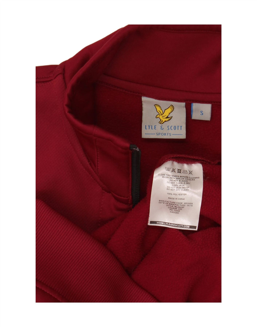 Lyle & Scott Jaqueta masculina de agasalho pequeno poliéster marrom