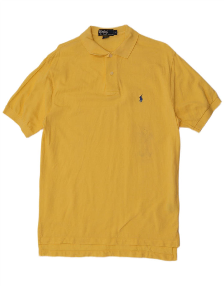 Camisa polo masculina Polo Ralph Lauren de algodão amarelo médio