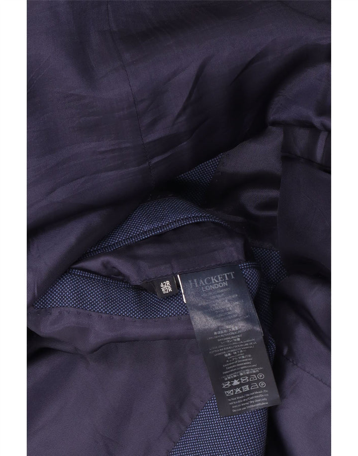 Jaqueta blazer masculina de 2 botões Hackett Reino Unido 42 XL lã azul