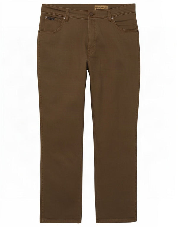 Wrangler Mens Texas Stretch Calça Casual Reta W36 L32 Algodão Marrom