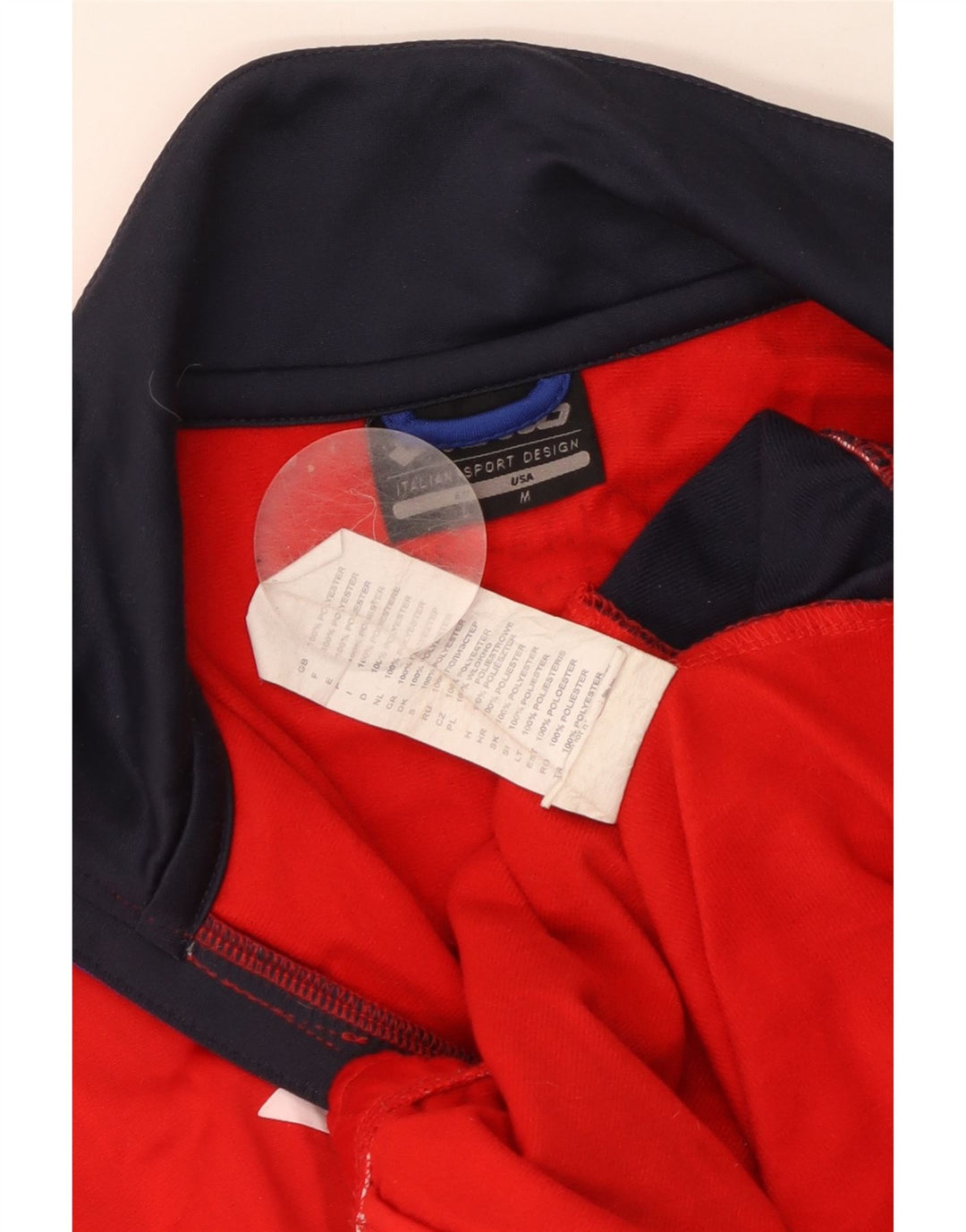 LOTTO Mens Graphic Tracksuit Top Jacket Médio Vermelho Colorblock Poliéster