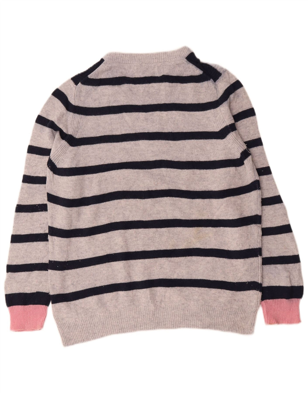 Suéter feminino Marks & Spencer com gola redonda e listrado cinza grande UK 16