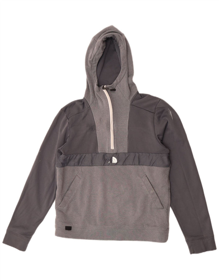 Suéter masculino com capuz e gola com zíper The North Face poliéster cinza médio