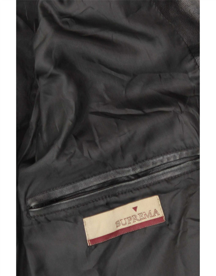 Jaqueta de couro masculina Suprema UK 38 média preta