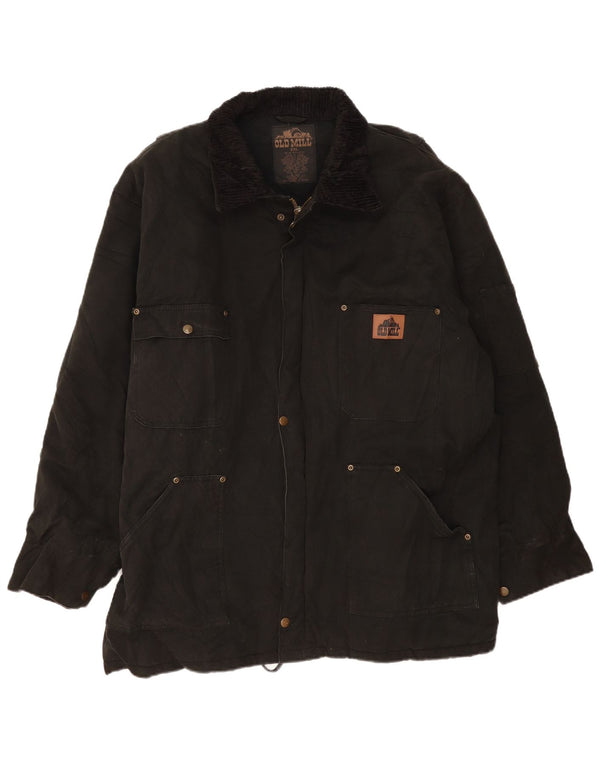 Jaqueta corta-vento masculina Old Mill UK 44 2XL algodão preto