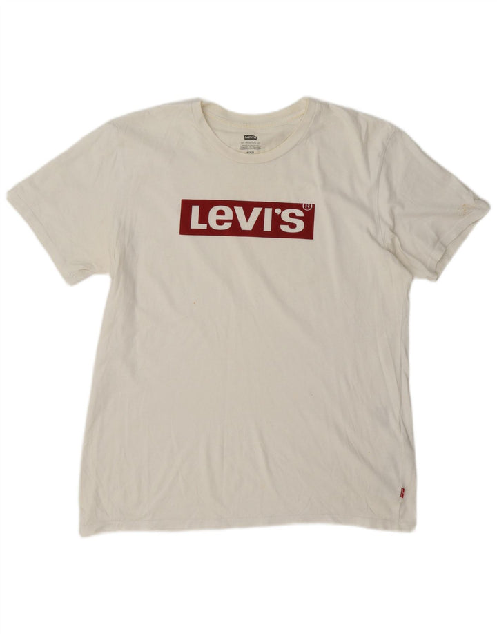 Camiseta gráfica masculina Levi's Top médio algodão branco