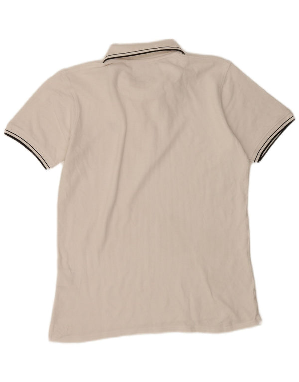 Camisa polo masculina Lyle & Scott grande algodão listrado branco