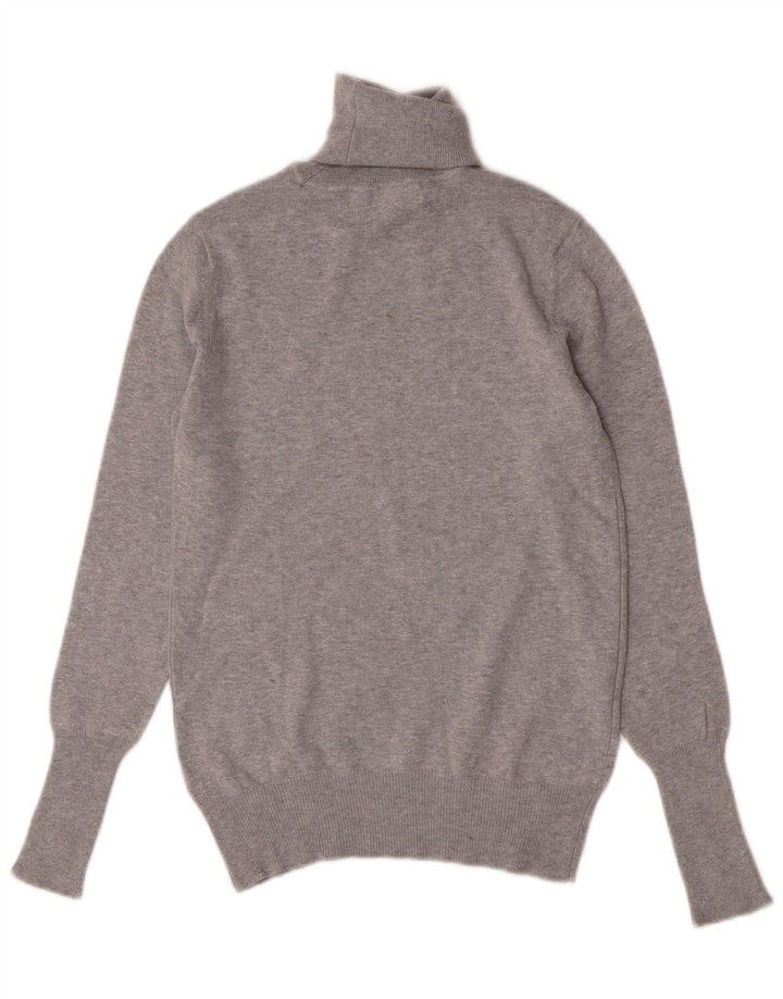 Zara Suéter feminino com gola redonda e gola redonda, Reino Unido 12, cinza médio