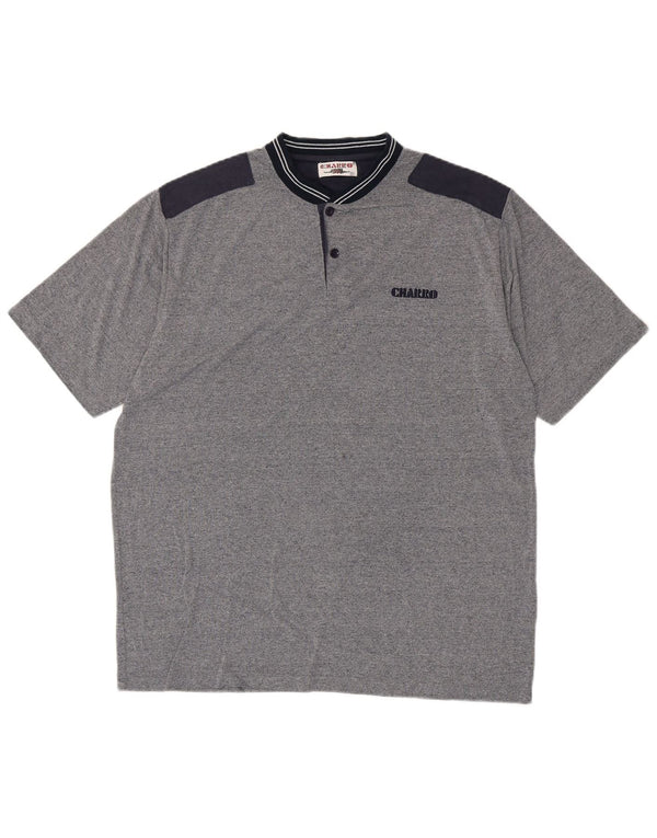 Camisa polo masculina Charro IT 54 XL cinza colorblock algodão