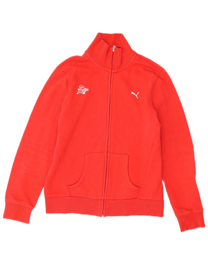 Puma Womens Tracksuit Top Jacket UK 14 Médio Algodão Vermelho