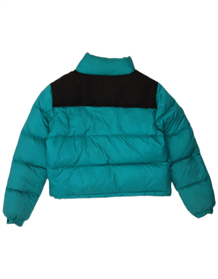 Jaqueta acolchoada feminina Superdry UK 12 poliéster colorblock turquesa médio
